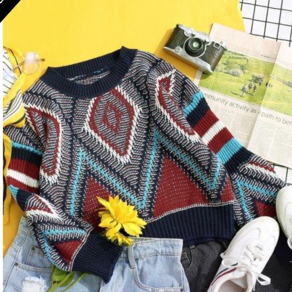 Colorful, fitted knit pullover - Picture 3 of 7